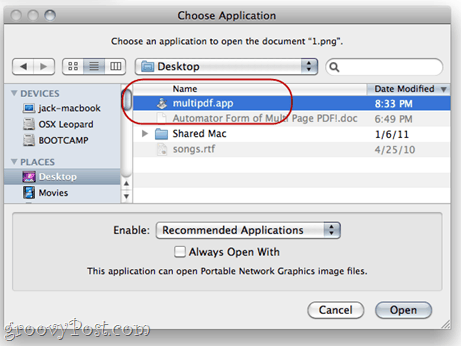 Kombinirajte PDF datoteke pomoću automatora u Mac OS X