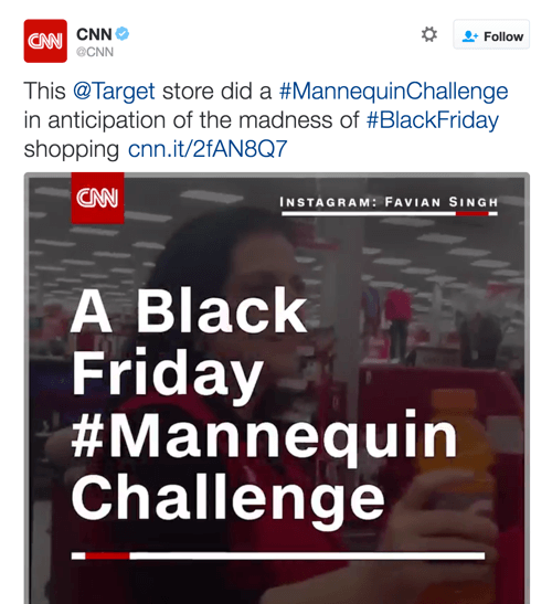 CNN je podijelio Targetov video, koji je iskoristio dva Twitter trenda.