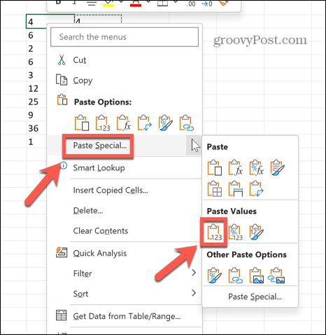 excel paste posebne vrijednosti