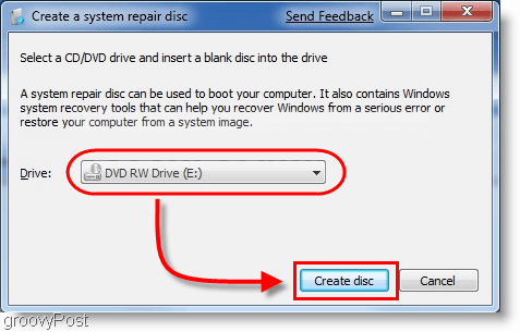 Windows 7: Napravite disk za popravak sustava