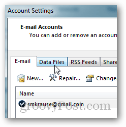 kako stvoriti pst datoteku za Outlook 2013 - kliknite datoteku podataka
