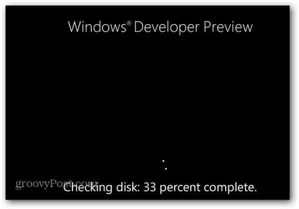 Značajka provjere nove pogreške na disku sustava Windows 8