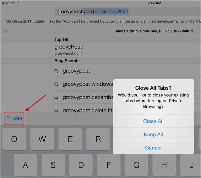 Savjet iOS 7: Koristite privatno pregledavanje Safarija