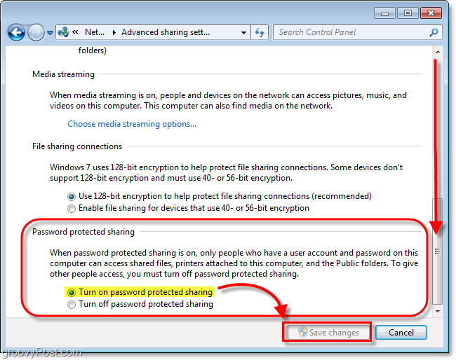 Kako zaštititi dijeljenje lozinkom u sustavu Windows 7