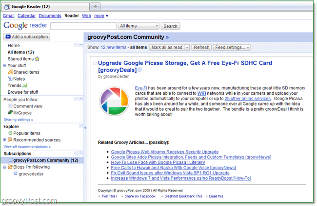 Kako promijeniti zadani Firefox RSS preglednik na Google Reader