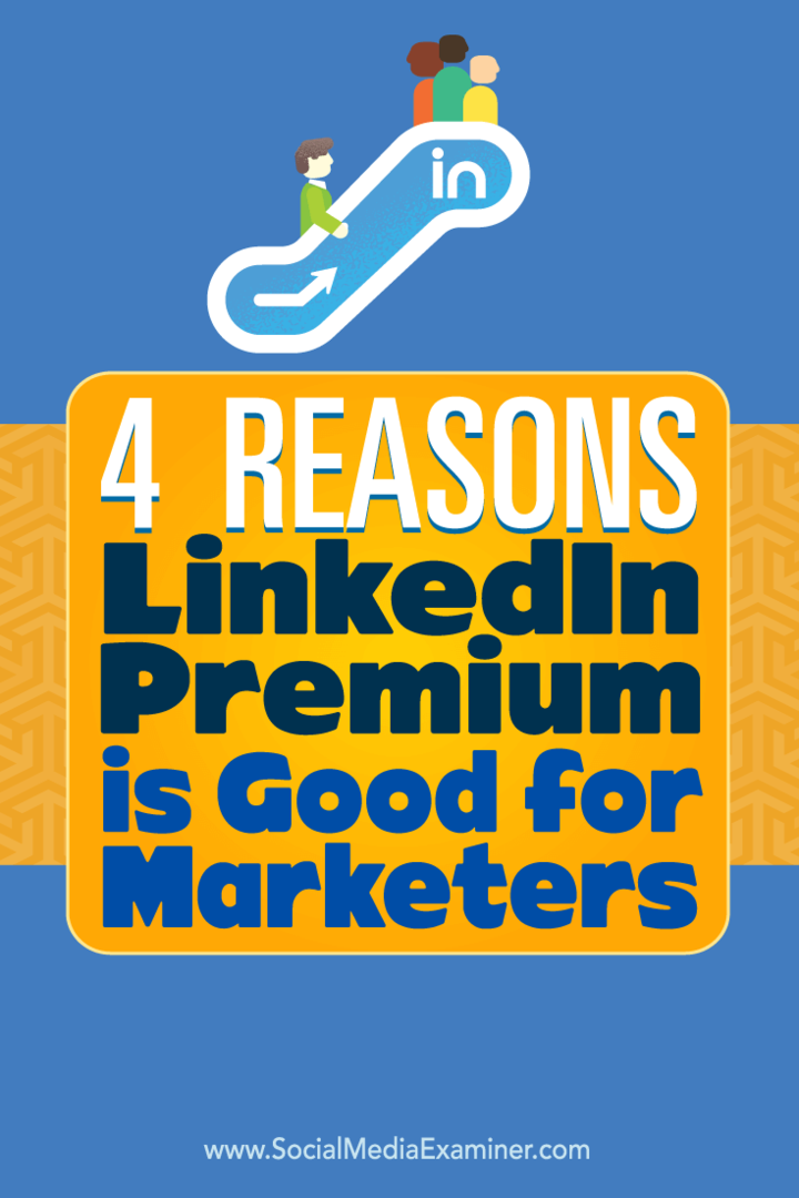 Savjeti o četiri načina na koje možete poboljšati marketing pomoću LinkedIn Premium.