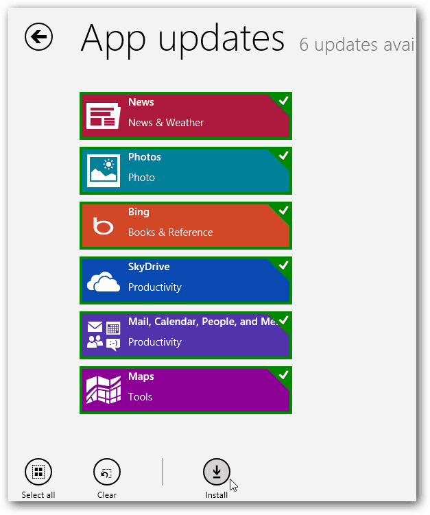Ažuriranja aplikacija za Windows 8