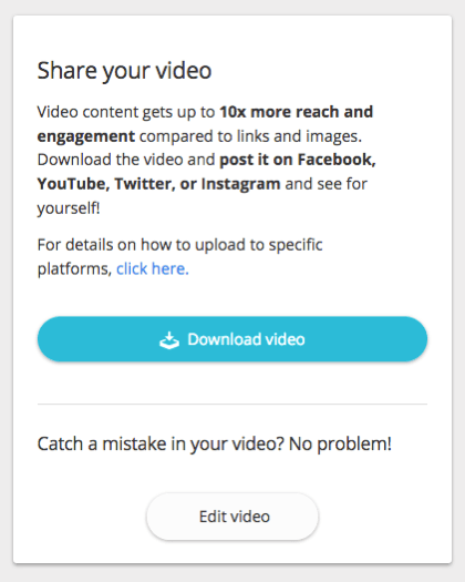 Možete preuzeti svoj videozapis i podijeliti ga na svojoj web stranici i kanalima društvenih mreža.
