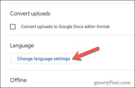 Promijenite jezične postavke na Google disku