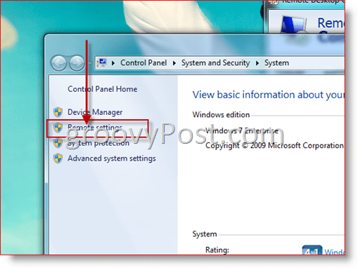 Windows 7 - Otvorite konfiguraciju udaljenih postavki za RDP