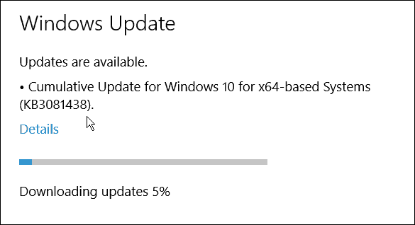 Microsoftovo treće kumulativno ažuriranje za sustav Windows 10 (KB3081438)