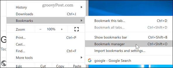 Pristupanje upravitelju oznaka u Chromeu