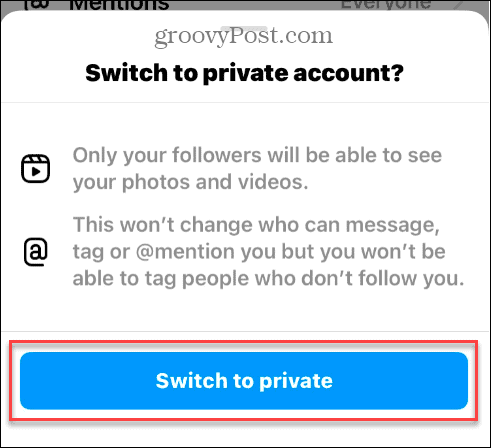 Učinite svoj Instagram račun privatnim
