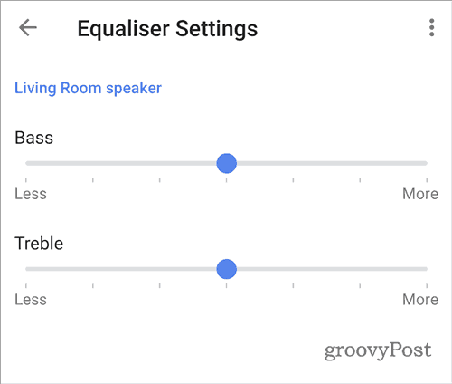 Garnitura ekvilizatora zvuka Google Home