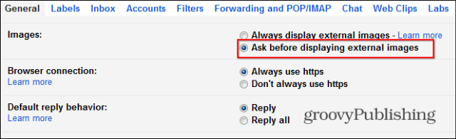 Kako onemogućiti automatsko učitavanje slika u Gmailu