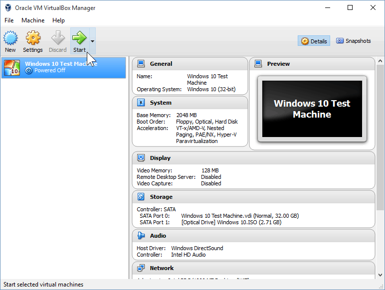 12 Pokrenite virtualni stroj (Instalacija Windowsa 10)
