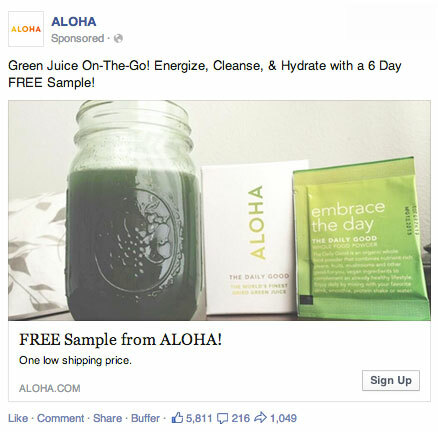 aloha facebook oglas za generaciju olova