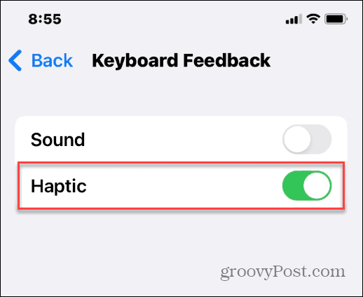 Omogućite dodirnu povratnu informaciju na iPhone tipkovnici