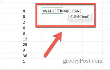 excel value trim clean functions