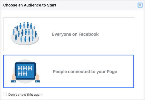 Odaberite osobe povezane s vašom stranicom u Facebook Audience Insights.