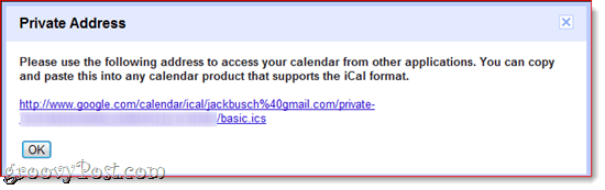 Privatna adresa Google kalendara