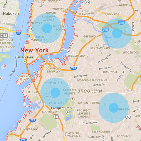 orijentiri mapirani u New Yorku