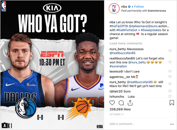 NBA se udružio sa sponzorom Kia Motors kako bi na početku sezone na Instagramu podijelio karte za igru.