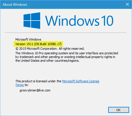 Izgradnja sustava Windows 10 10586.17