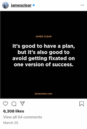 primjer poslovne objave na Instagramu s citatom