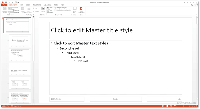 Napravite vlastiti prilagođeni predložak PowerPoint u programu Office 2013