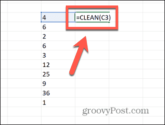 excel čista formula