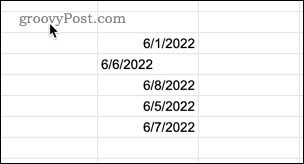 Primjeri usklađenih datuma u Google tablicama