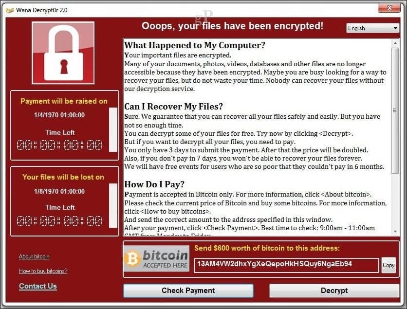 Microsoft objavljuje hitnu sigurnosnu nadogradnju za Wanacrypt Ransomware