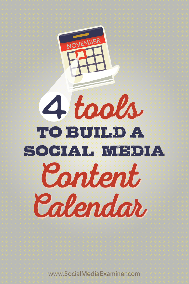 četiri alata za izgradnju kalendara sadržaja na društvenim mrežama