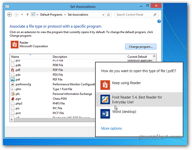 Učinite PDF datoteke i fotografije otvorene u programu Windows 8 Desktop