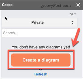 Stvaranje novog Cacoo dijagrama u Google dokumentima