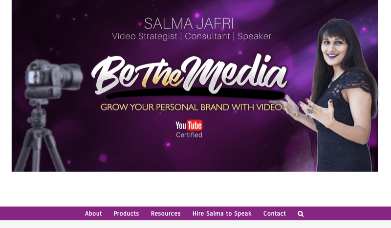 snimka zaslona web stranice salme jafri uz napomenu da je ona medijska marka
