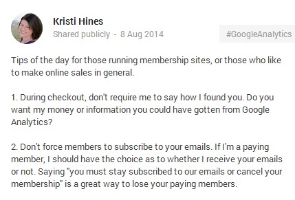 kristi hines google + ažuriranje