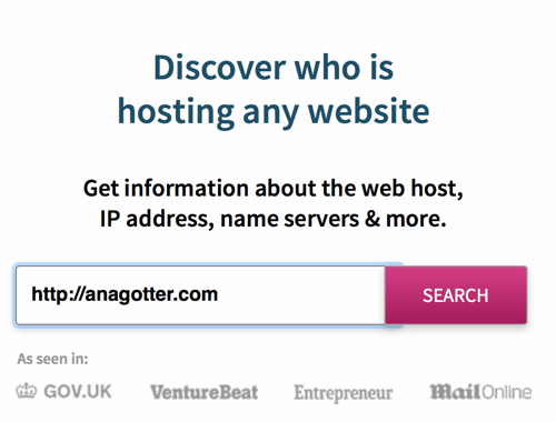 WhoIsHostingThis identificira davatelja usluge hostinga web lokacije u nekoliko sekundi.