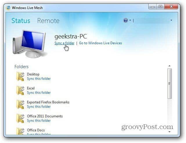 Windows Live Mesh 2011: Prvi koraci