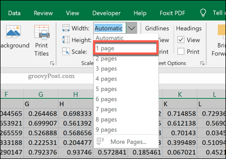 Opcije ispisa stranice u Excelu