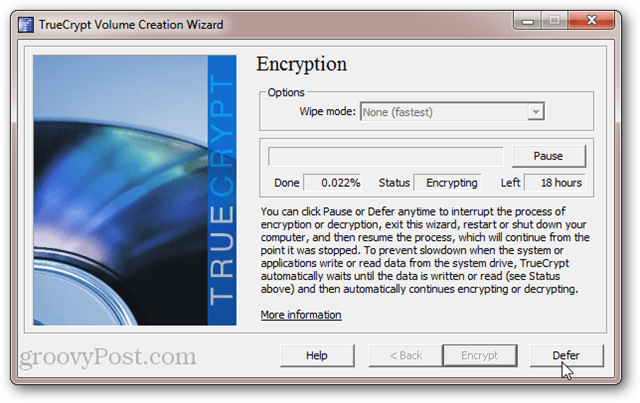 Koliko traje šifriranje diska sustava TrueCrypt?