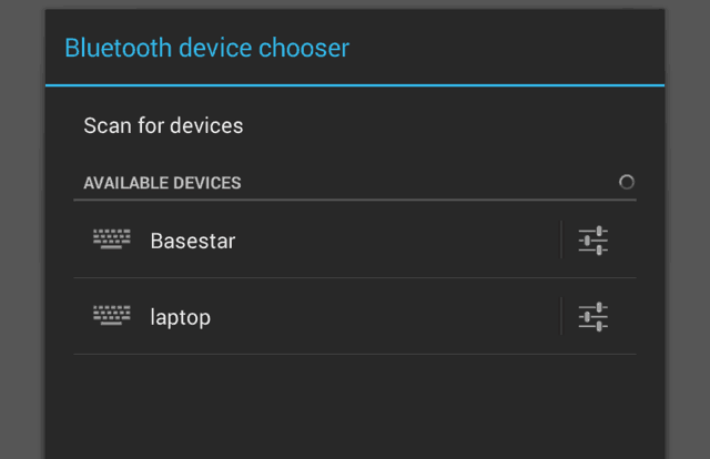 Android Bluetooth uređaj za odabir