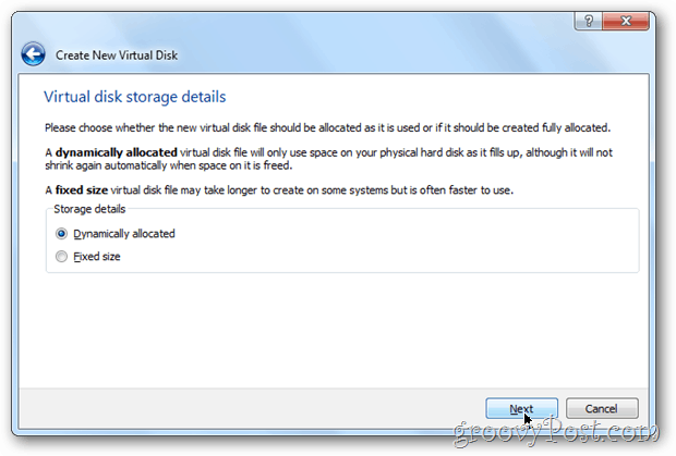 VirtualBox dinamičan ili fiksan? Windows 8