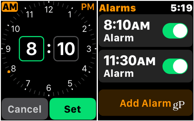 2 Postavite Alarm Apple Watch
