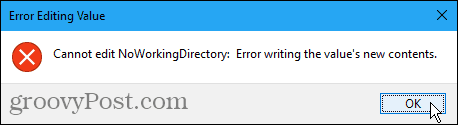 Ne može se urediti pogreška u sustavu Windows Registry