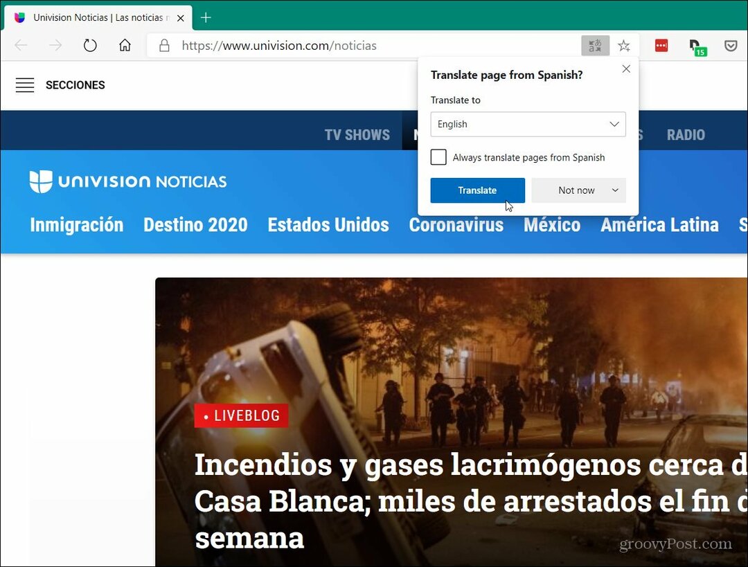 Kako prevesti stranu web stranicu u Microsoft Edge