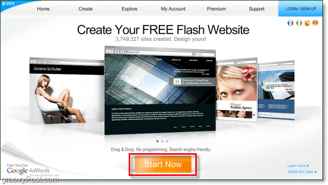 wix.com pregled - besplatne flash web stranice