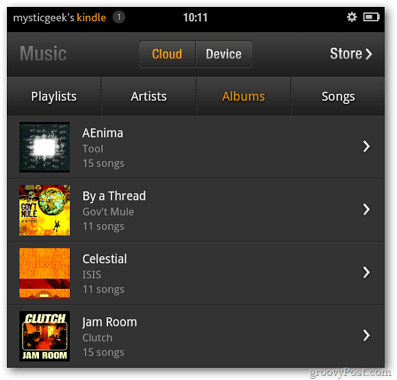 Kindle Fire Music iz Cloud Player-a