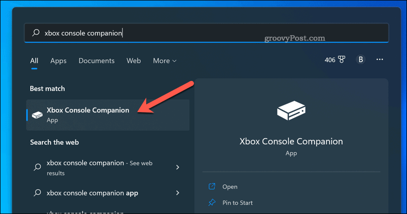 Otvorite popratnu aplikaciju Xbox u sustavu Windows 11